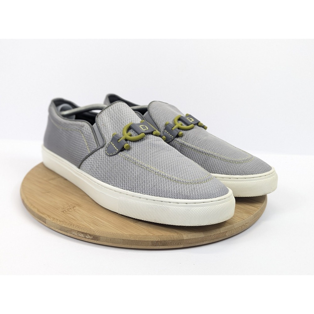 Mens 13 Donald Pliner Shoes Andor Bit‎ Sneakers Gray Green Slip On Loafer